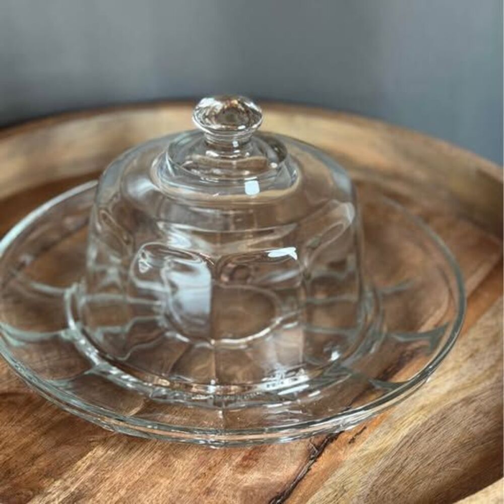 Vintage-style clear glass Cheese Dome